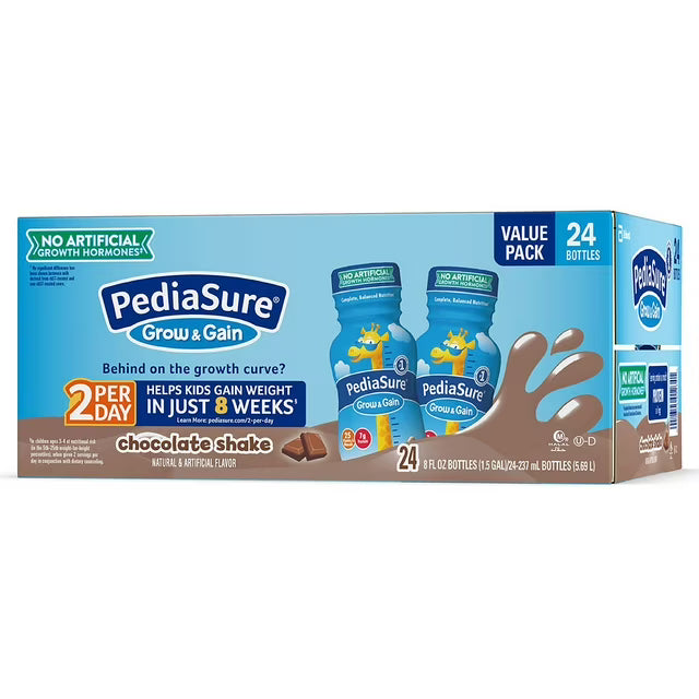 PediaSure Grow and Gain Nutrition Shake for Kids, Chocolate, 8 fl. oz., 24 pk.