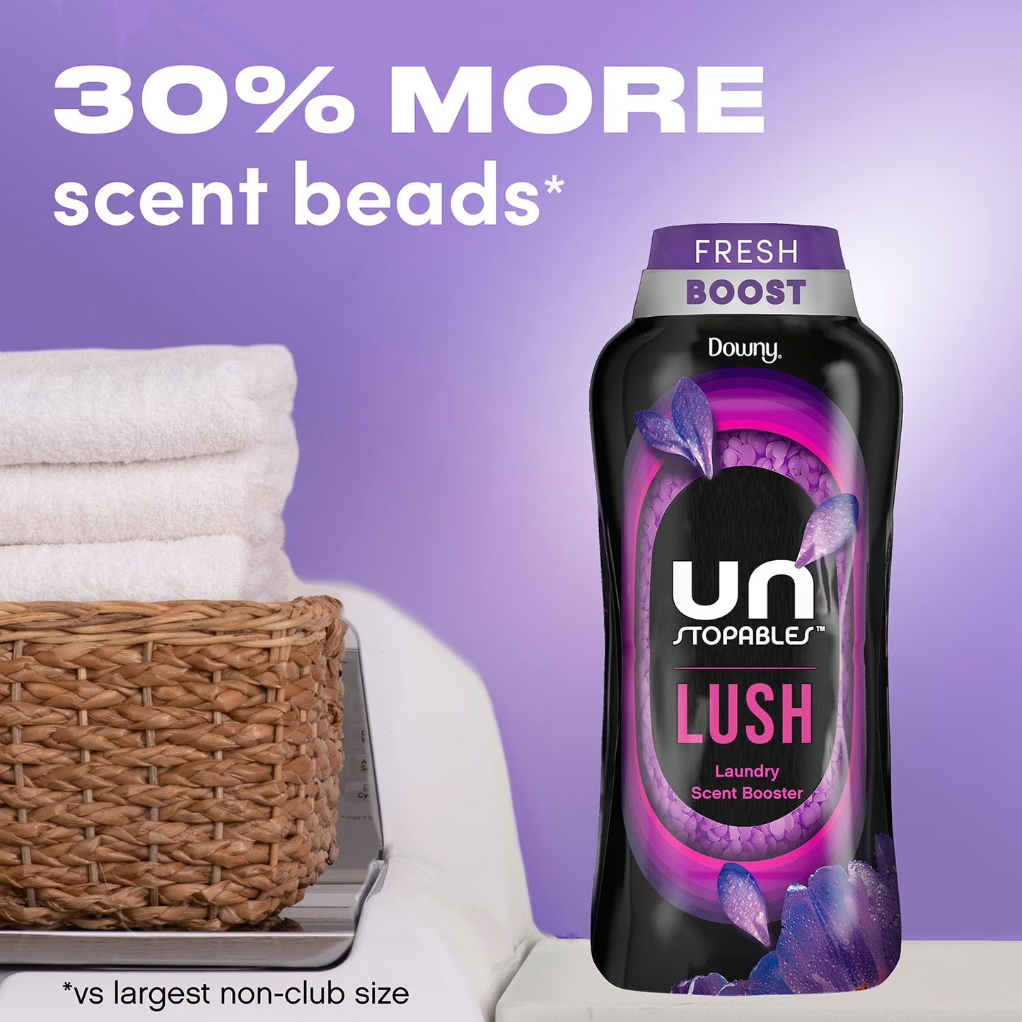 Downy Unstopables In-Wash Laundry Scent Booster Beads, Lush, 39.9 oz