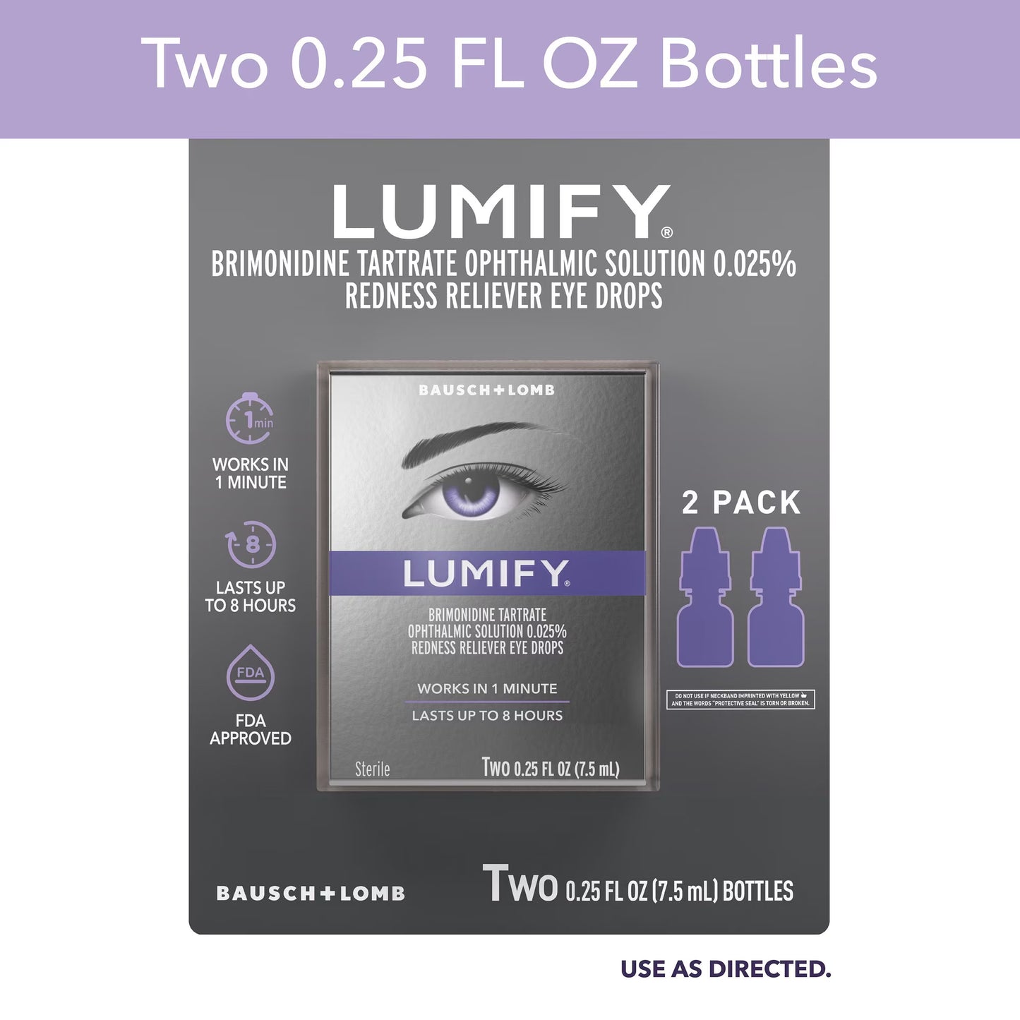 Lumify Redness Reliever Eye Drops .25 fl. oz., 2 pk.