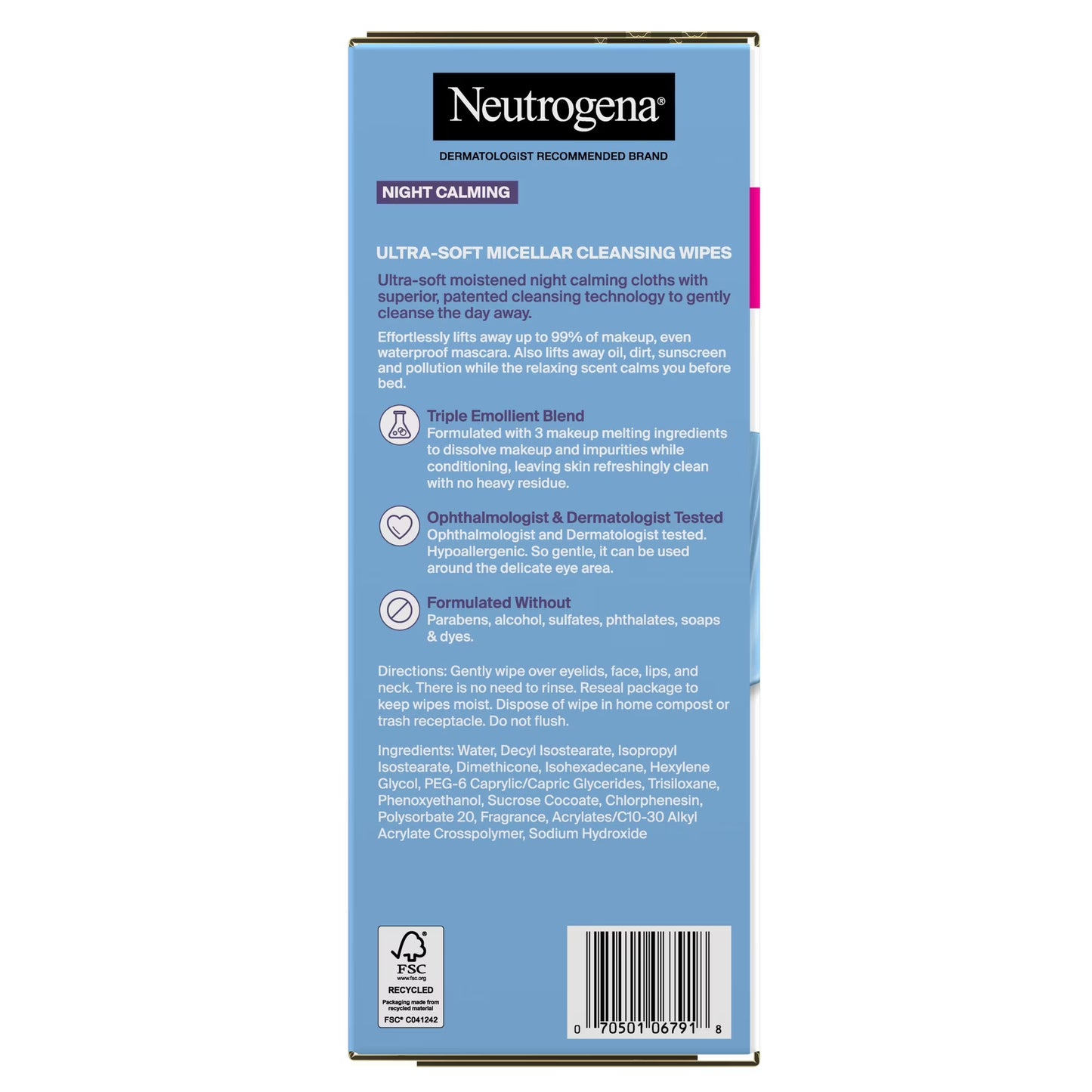 Neutrogena Makeup Remover & Night Calming Cleansing Towelettes, 25 ct., 5 pk.