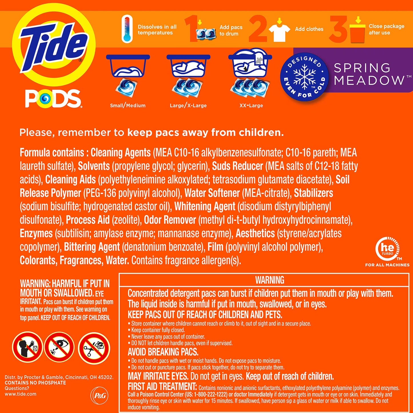 Tide PODS Laundry Detergent Pacs, Spring Meadow, 156 ct.