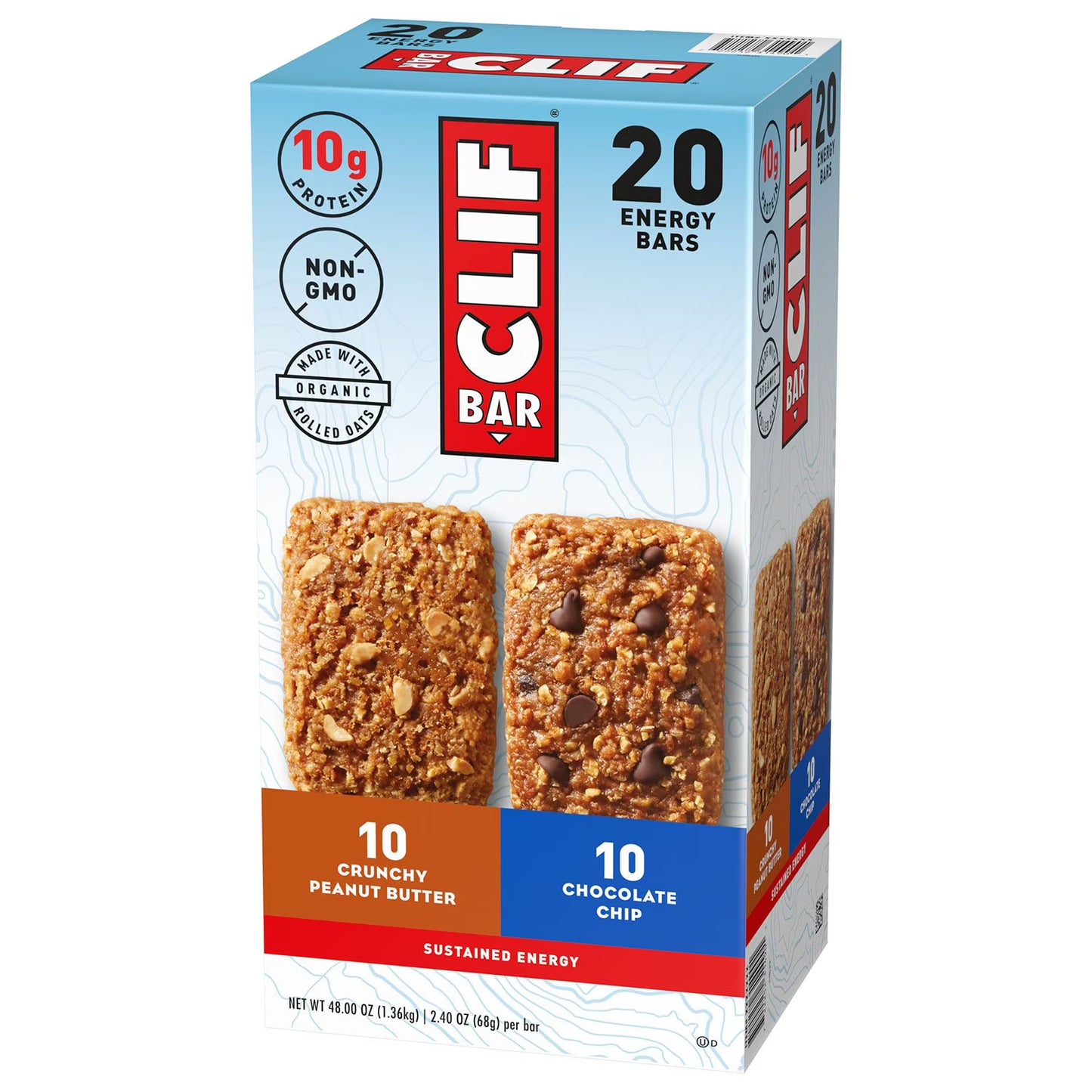 CLIF BAR Plant Based Energy Protein Bars, Variety Pack, 20 pk.