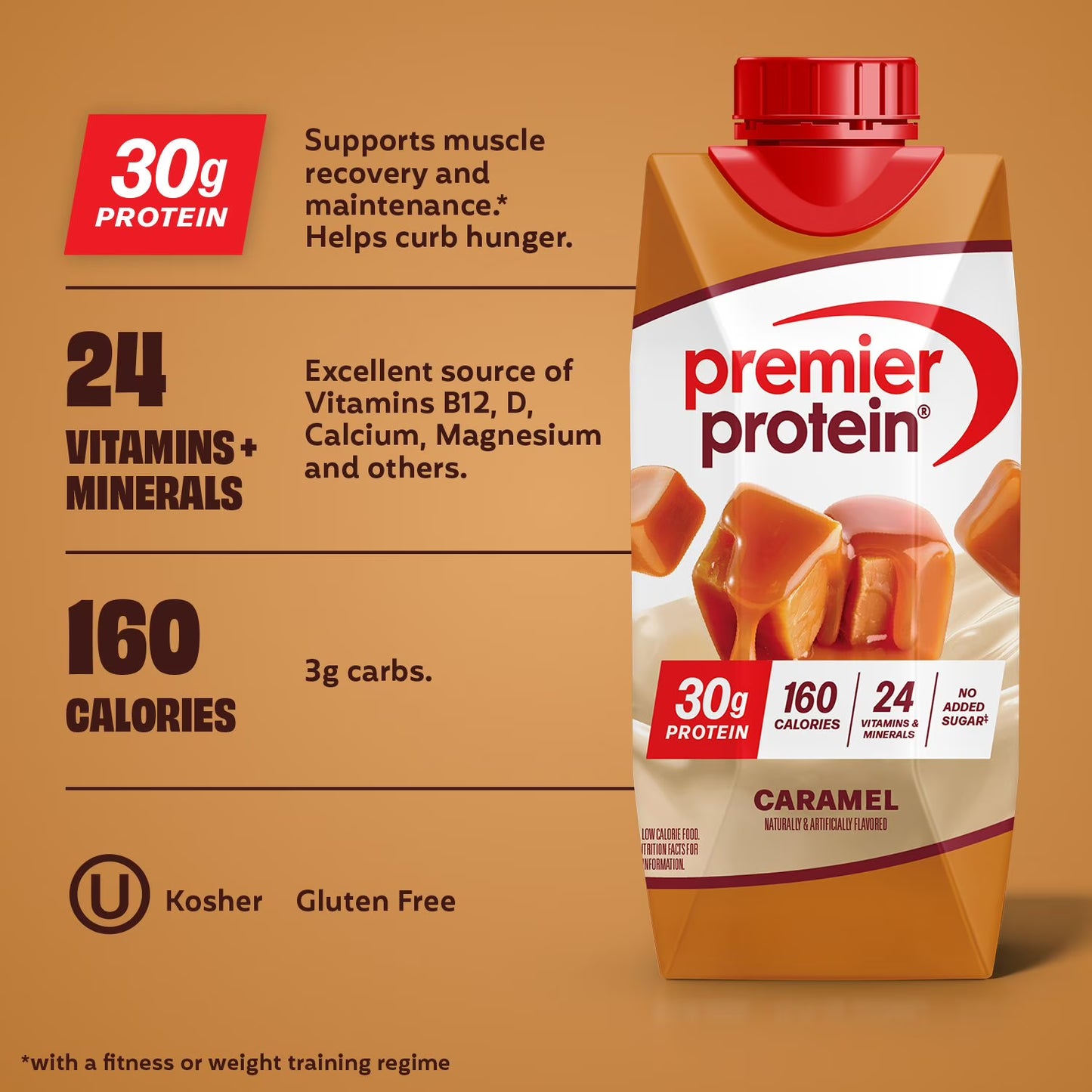 Premier Protein 30g High Protein Shake, Caramel 11 fl. oz., 15 pk.