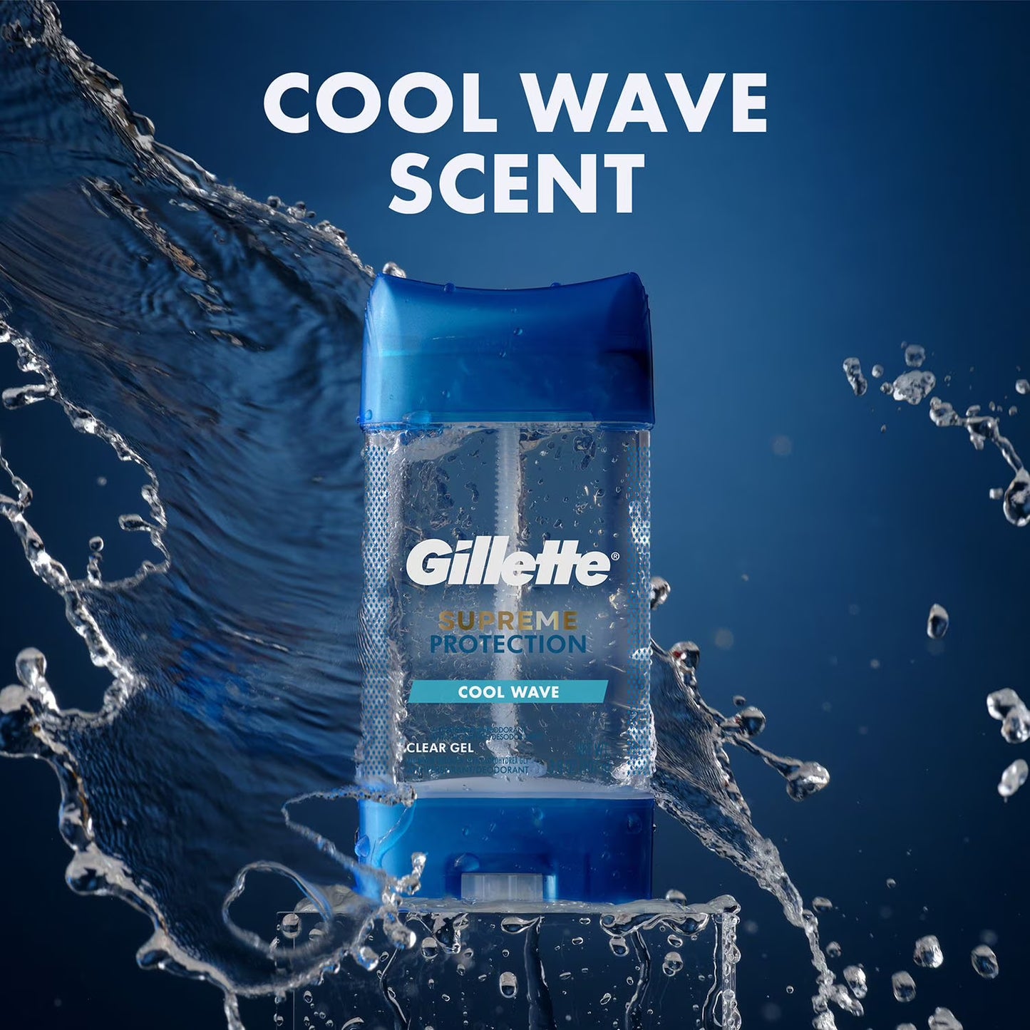 Gillette 6 in 1 Deodorant for Men Clear Gel Antiperspirant, Cool Wave, 3.8 oz., 5 pk.