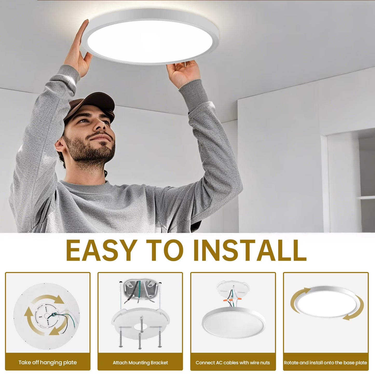 Cedar Hill 15" Ceiling Light 2500 Lumens, 2-Pack