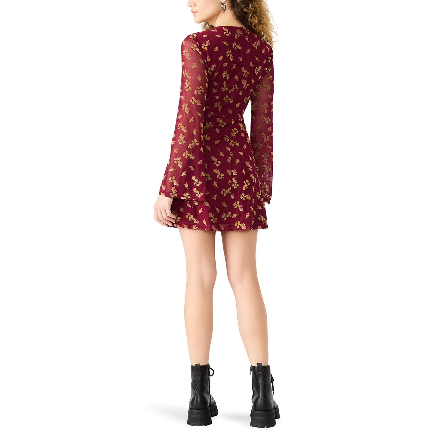 Betsey Johnson Women's Long Sleeve Babydoll Mini Dress