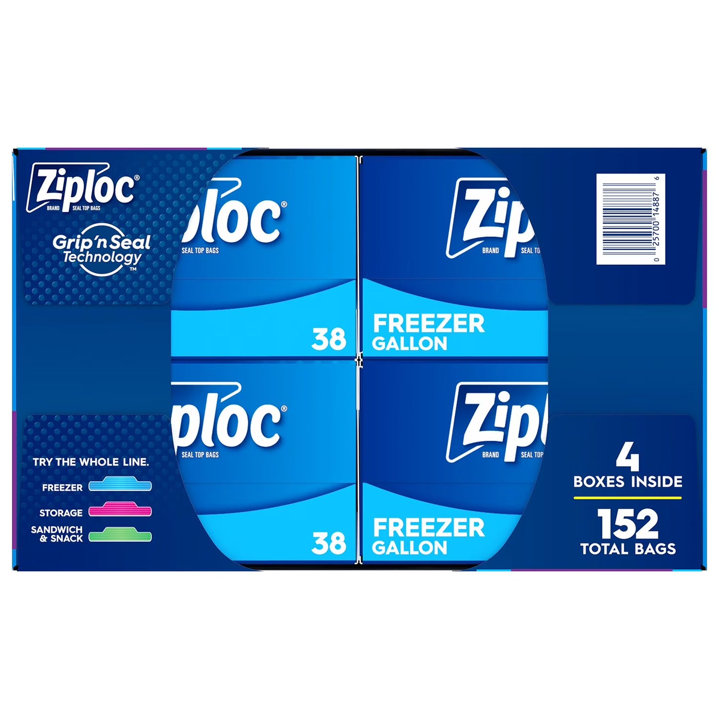 Ziploc Stay Open Design Gallon Freezer Bags, 152 ct.