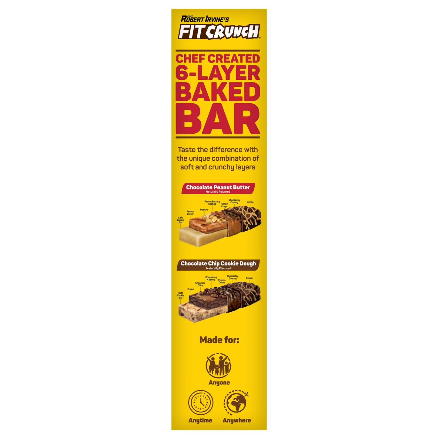 Chef Robert Irvine's FITCRUNCH High Protein Baked Bars, Variety Pack, 1.62 oz. 18 ct.