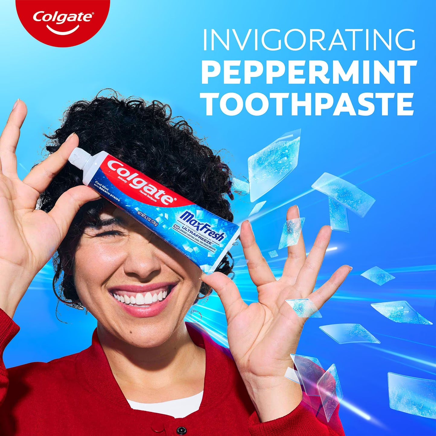 Colgate MaxFresh Toothpaste with Mini Breath Strips, Cool Mint, 7.3 oz