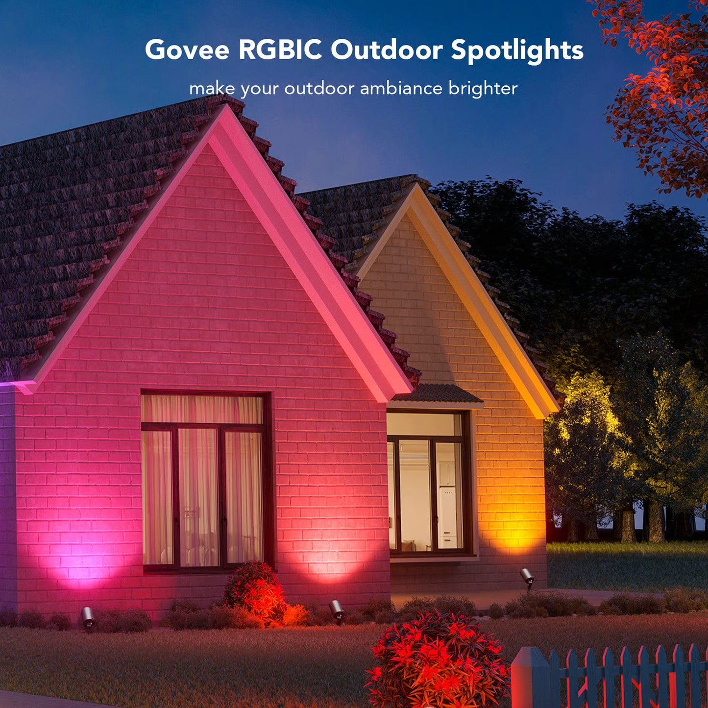 Govee RGBIC Outdoor Spotlights, 4pk.