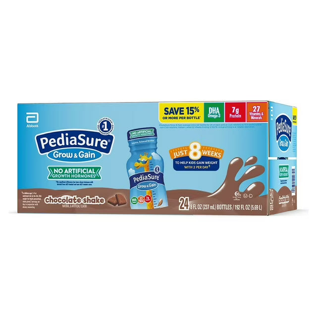 PediaSure Grow and Gain Nutrition Shake for Kids, Chocolate, 8 fl. oz., 24 pk.