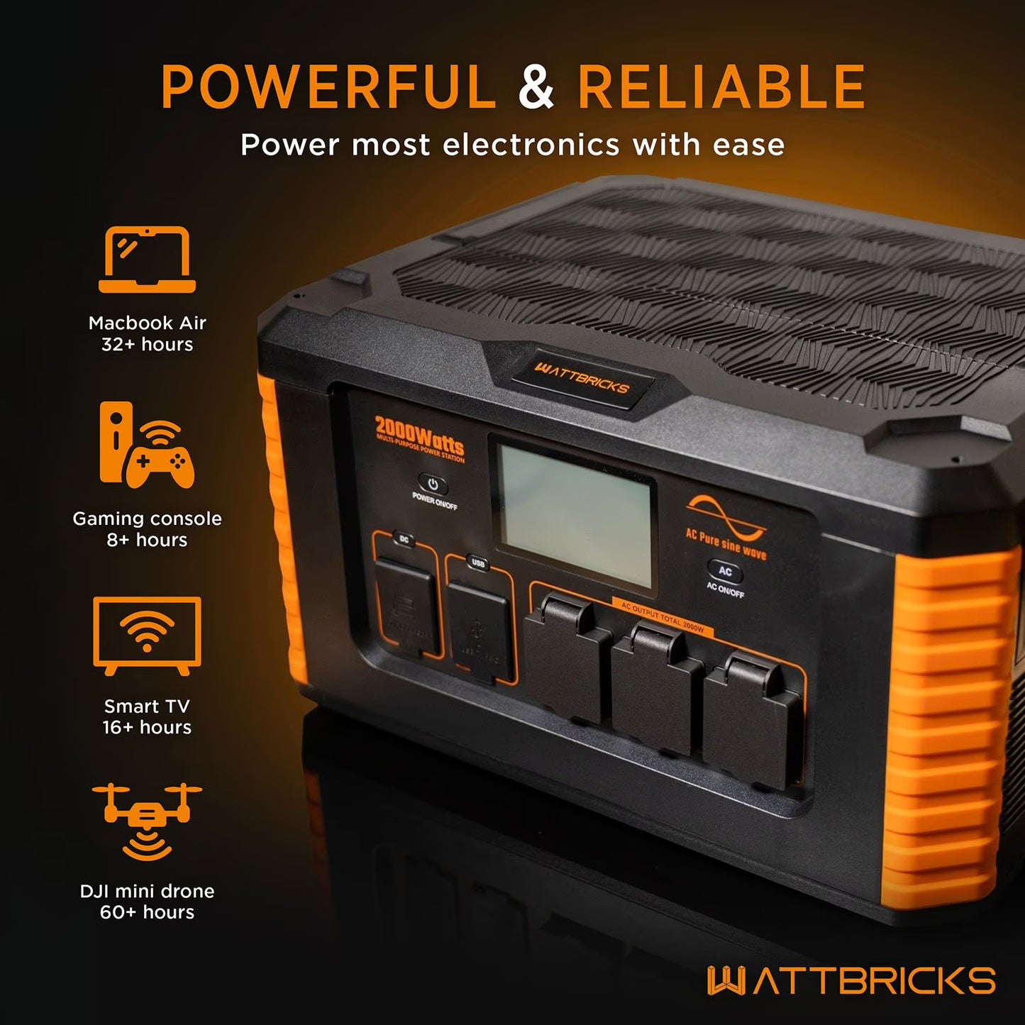 2,000 Watt Wattbricks Energy Inc. MP2000 Portable Power Station Solar Generator