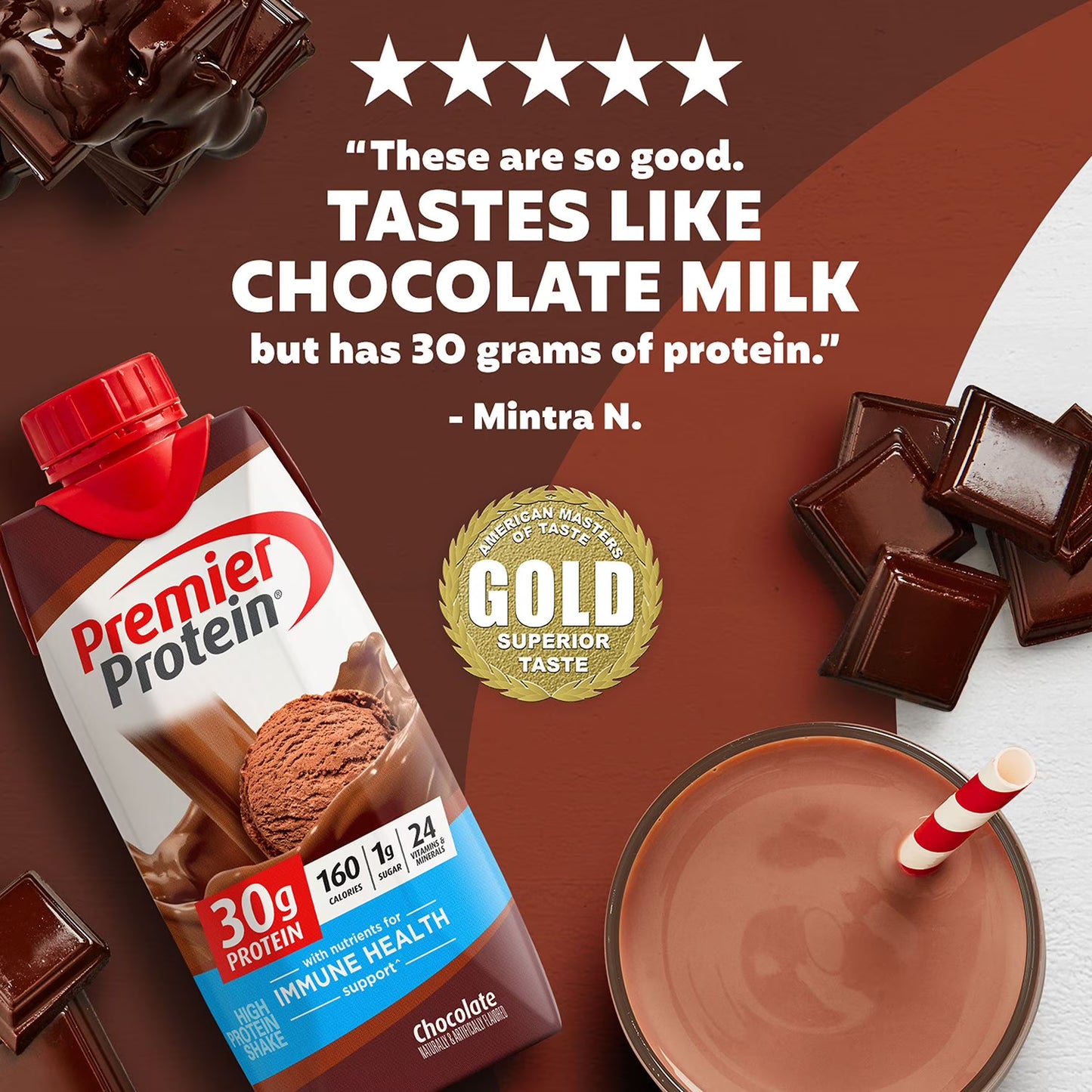 Premier Protein 30g High Protein Shake, Chocolate, 11 fl. oz., 15 pk.