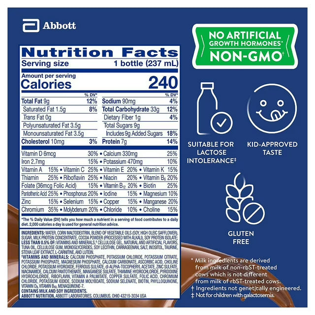 PediaSure Grow and Gain Nutrition Shake for Kids, Chocolate, 8 fl. oz., 24 pk.