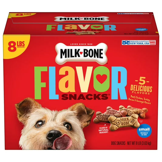 Milk-Bone Flavor Snacks Variety Pack Small Crunchy Dog Biscuits, 8 lbs.