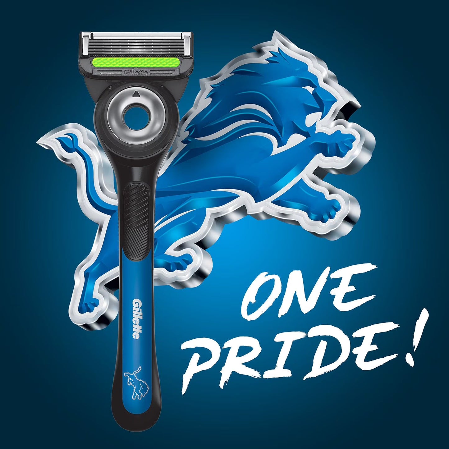 Gillette Labs NFL Detroit Lions Men's Razor, Handle + 8 Cartridges