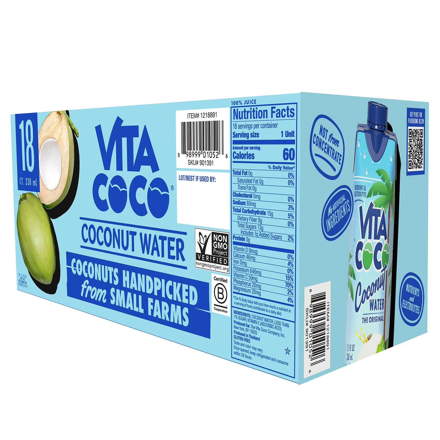 Vita Coco Coconut Water 11.1 fl. oz., 18 pk.