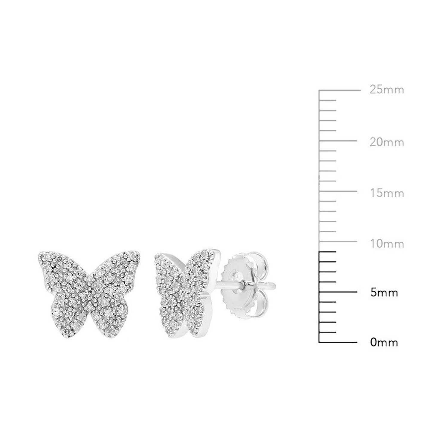 Diamond Stud Earrings in Sterling Silver
