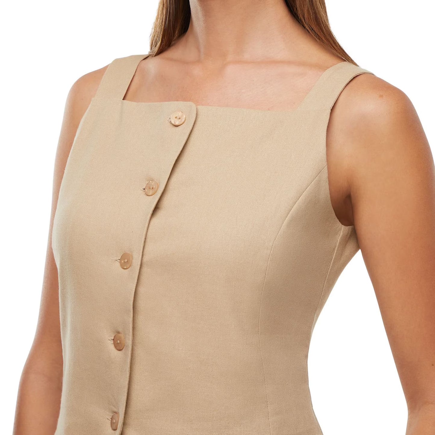Express Women's Linen Blend Button-Up Tank Top