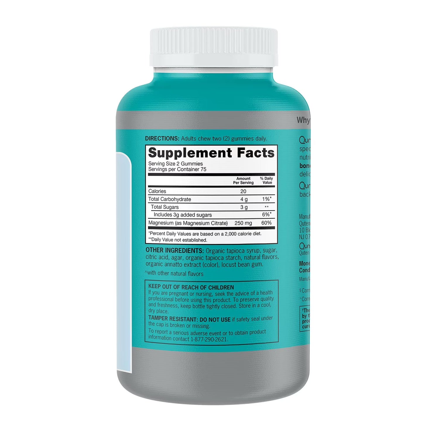 Qunol Extra Strength Magnesium Citrate High Absorption Gummies, 250 mg 150 ct.