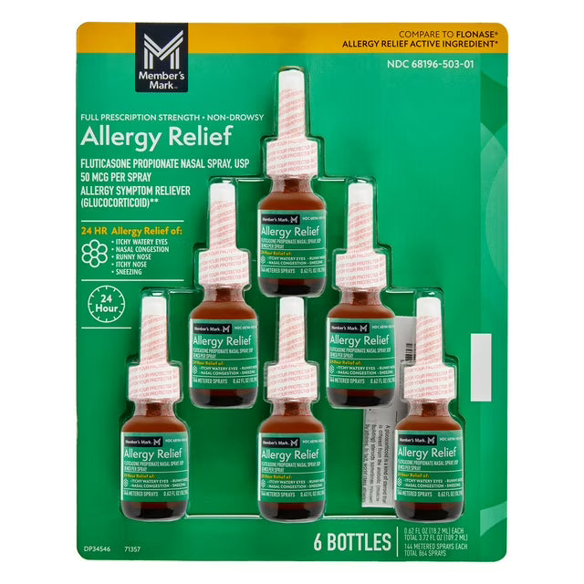 50mcg Allergy Relief, Fluticasone Propionate Nasal Spray (0.62 fl. oz., 6 ct.)