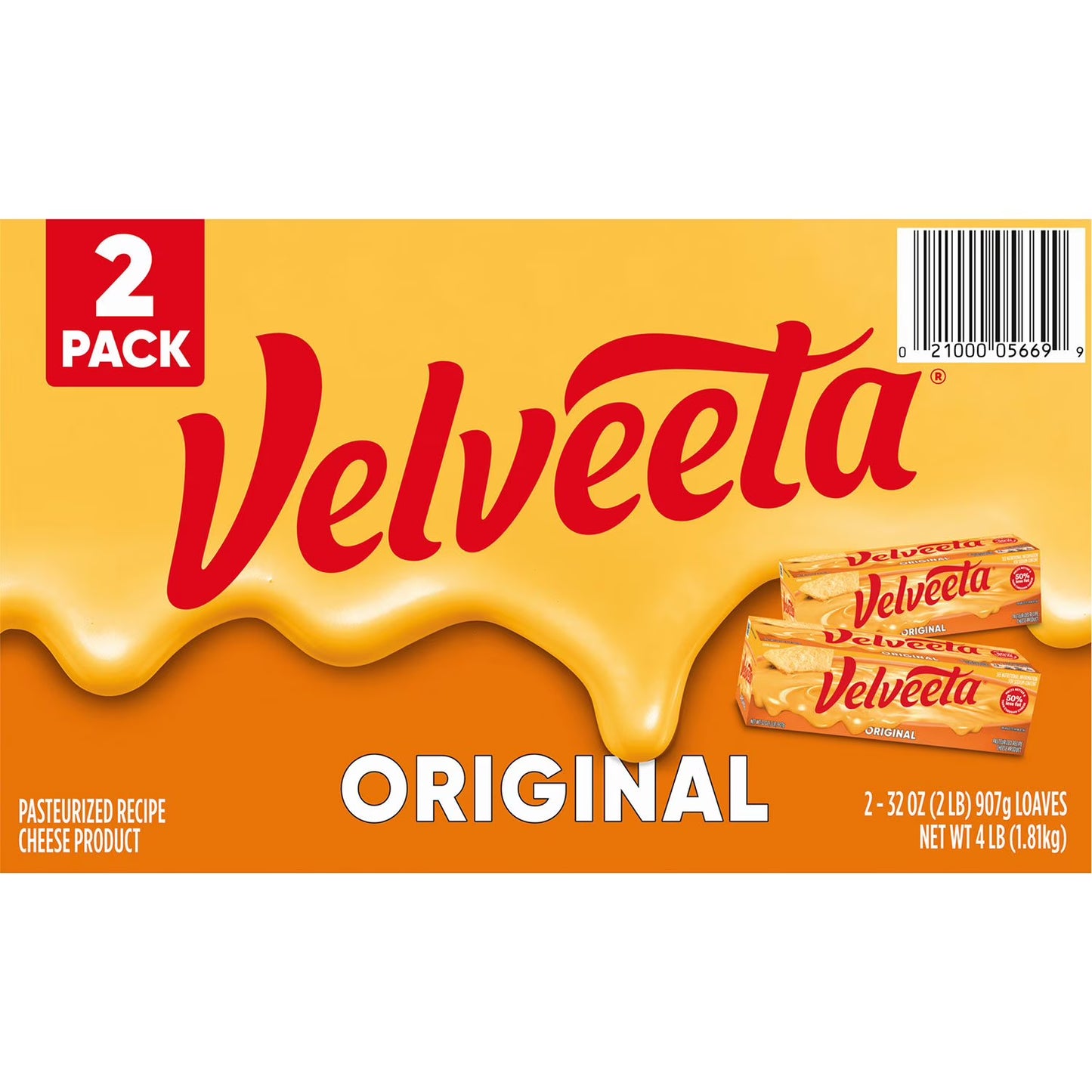 Velveeta Original Pasteurized Cheese Loaf 32 oz., 2 ct.