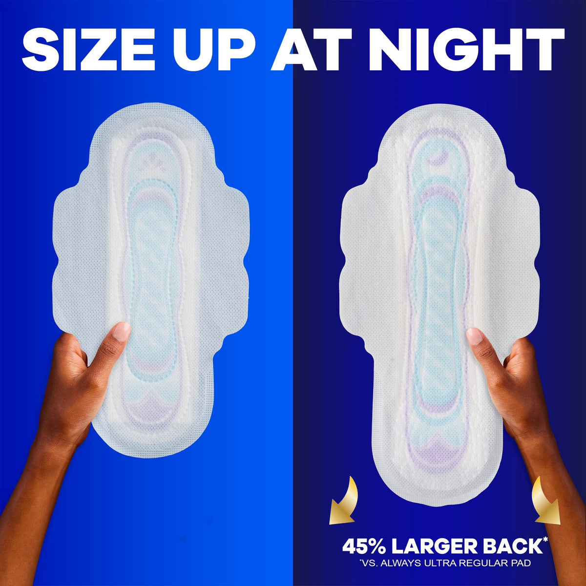 Always Ultra Thin Overnight Pads with Wings, Size 4, 80 ct.