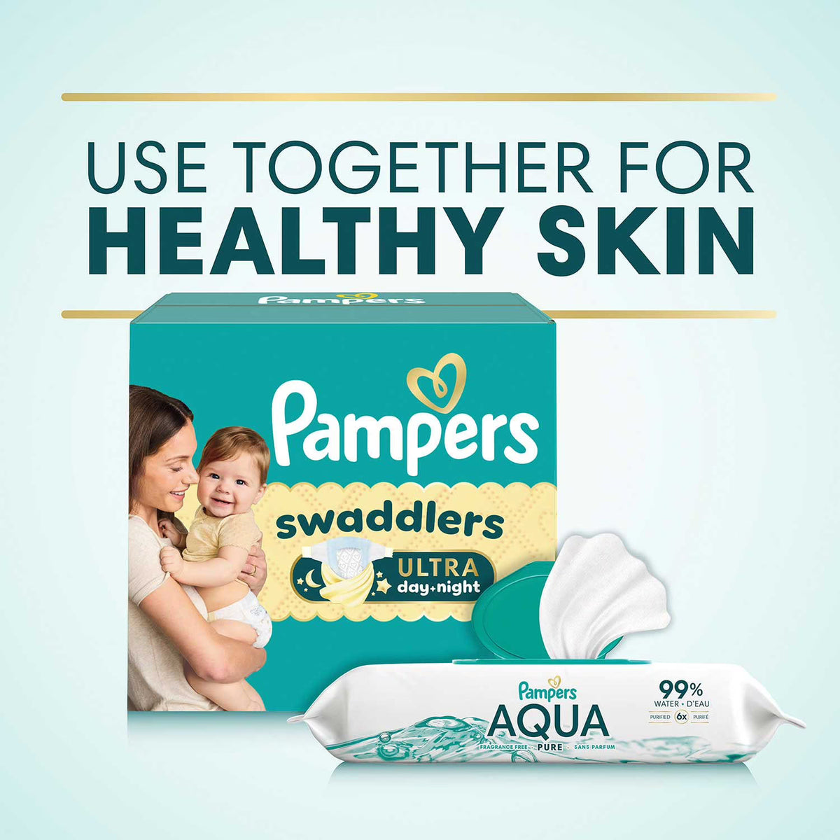 Pampers Aqua Pure Baby Wipes, Fragrance Free, 13 pk., 728 Wipes