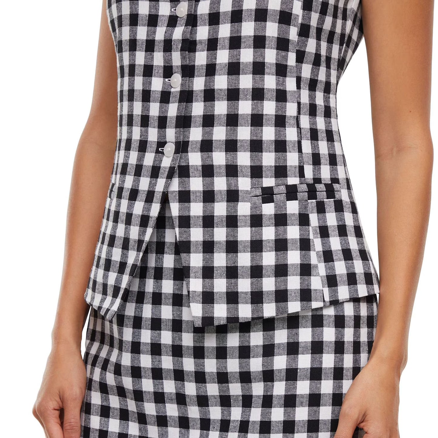 Express Women's Linen Blend Button-Up Tank Top
