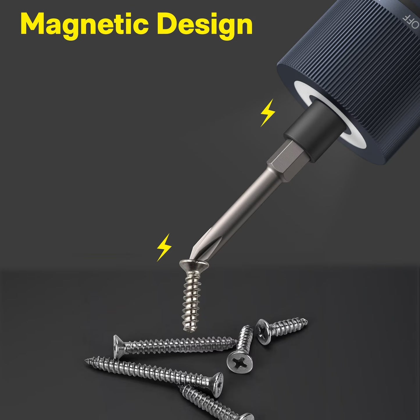 HOTO 3.6V Electric Screwdriver Tool Kit, Rechargeable, Magnetic Case Lid, 3 Torque Settings, 1500mAh Battery, LED Light