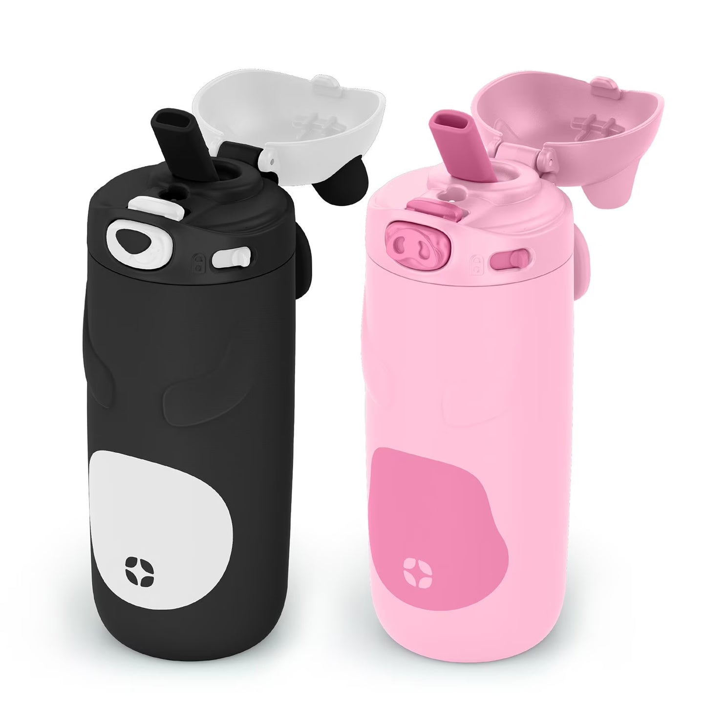 Ello Ellies 2-Pack 12oz Kids Stainless Steel Vacuum Insulated Water Bottle with Straw & Leak-Proof Lid