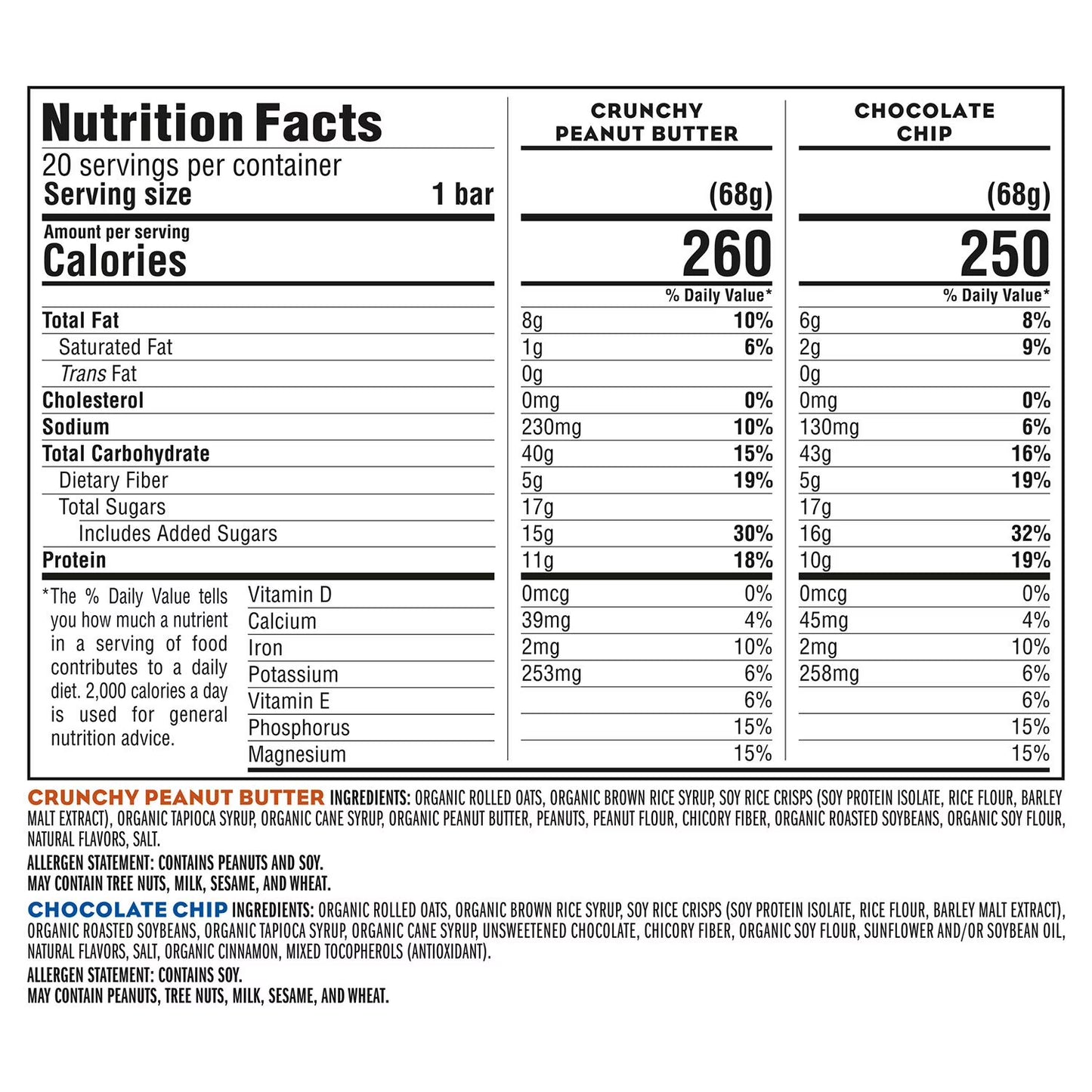 CLIF BAR Plant Based Energy Protein Bars, Variety Pack, 20 pk.